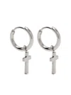 Blaklace Cross Hoop Earrings In Silver