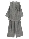 Blaklace Tie-waist Set In Gray