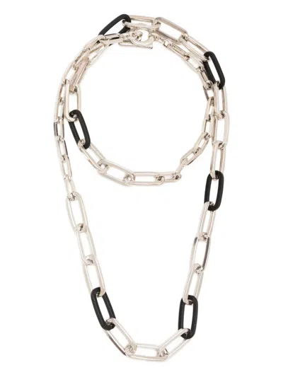 Blaklace Toggle Lock Necklace In Silver