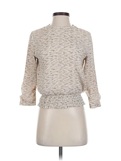 Pre-owned Blanc Noir 3/4 Sleeve Blouse In Tan