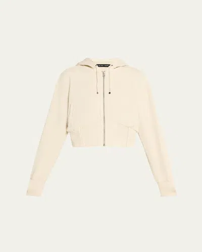 Blanc Noir Allegra Raw-edge Hoodie In Neutral