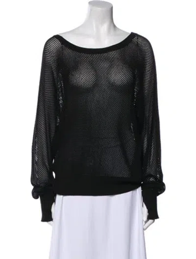 Pre-owned Blanc Noir Bateau Neckline Sweater In Black