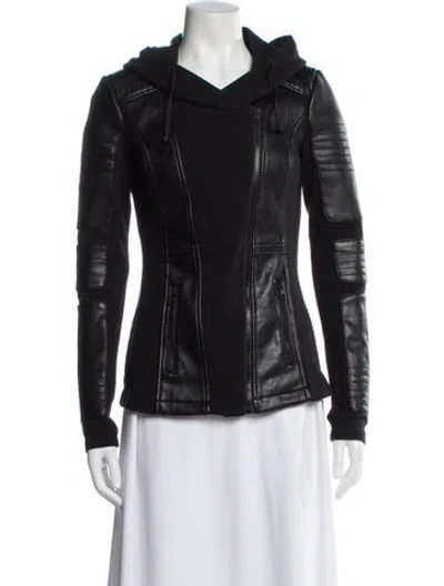 Pre-owned Blanc Noir Biker Jacket In Black