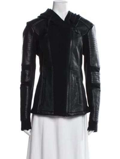 Pre-owned Blanc Noir Biker Jacket In Black
