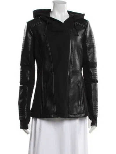 Pre-owned Blanc Noir Biker Jacket In Black