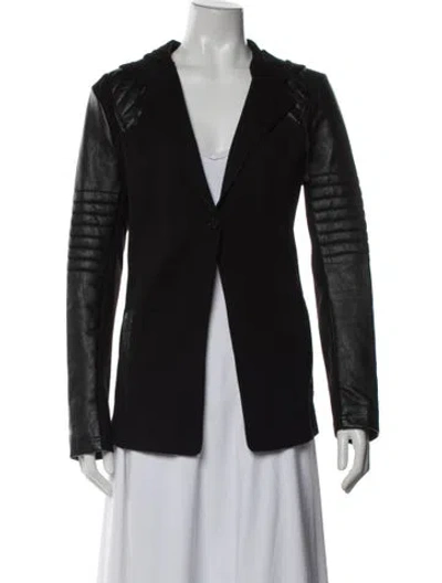 Pre-owned Blanc Noir Biker Jacket In Black