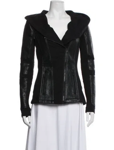 Pre-owned Blanc Noir Biker Jacket In Black
