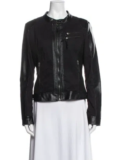 Pre-owned Blanc Noir Biker Jacket In Black