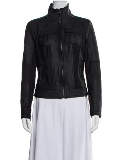 Pre-owned Blanc Noir Biker Jacket In Black