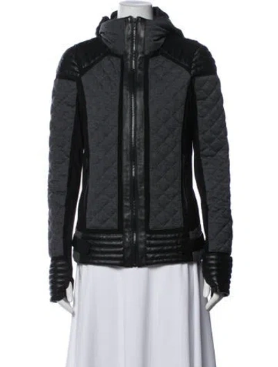 Pre-owned Blanc Noir Biker Jacket In Black/grey