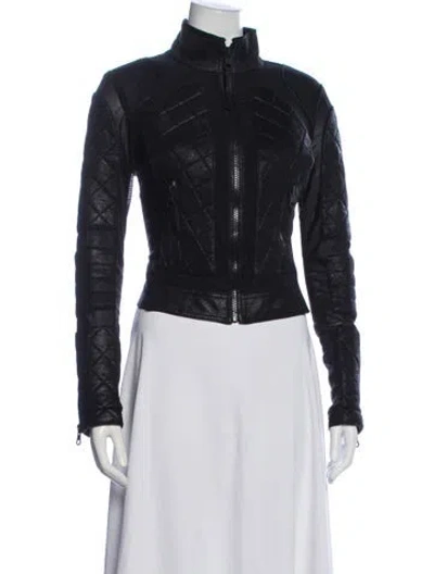 Pre-owned Blanc Noir Biker Jacket In Blue
