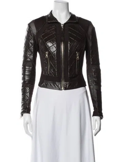 Pre-owned Blanc Noir Biker Jacket In Brown