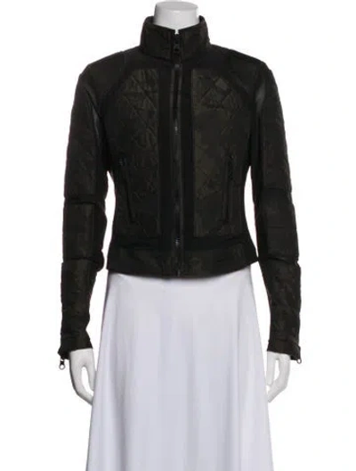 Pre-owned Blanc Noir Biker Jacket In Green