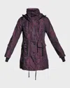 Blanc Noir Camo-print Hooded Anorak Jacket In Aubergine Camo