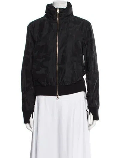 Pre-owned Blanc Noir Camouflage Print Bomber Jacket In Black