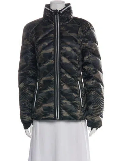 Pre-owned Blanc Noir Camouflage Print Down Jacket W/ Tags In Blue