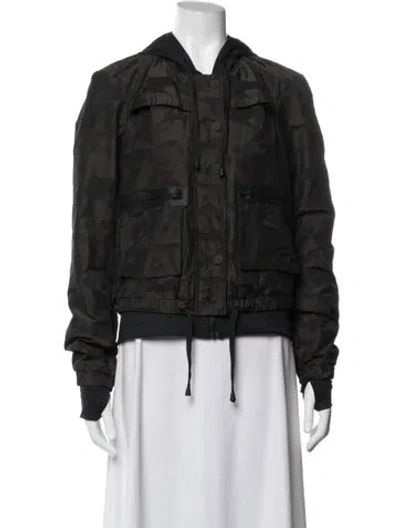 Pre-owned Blanc Noir Camouflage Print Jacket In Black