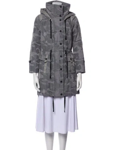 Pre-owned Blanc Noir Camouflage Print Parka In Gray