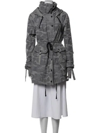Pre-owned Blanc Noir Camouflage Print Parka In Grey