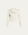 Blanc Noir City Classic Moto Jacket In White
