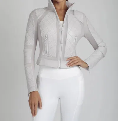 Blanc Noir Classic Mesh Moto Jacket In Orchard Tint In Gray