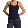 Blanc Noir Color Block Tank Top In Naval Blue In Blue