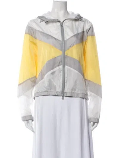 Pre-owned Blanc Noir Colorblock Pattern Bomber Jacket In Multicolor