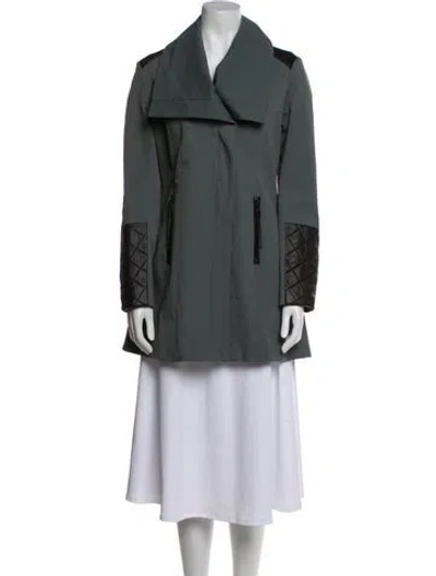 Pre-owned Blanc Noir Colorblock Pattern Utility Jacket In Green