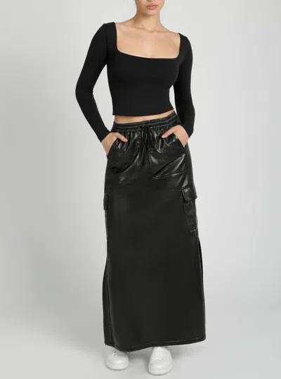 Blanc Noir Delia Long Skirt In Black