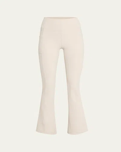 Blanc Noir Directional Rib Bootcut Leggings In Pumice Stone