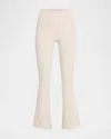 Blanc Noir Directional Rib Bootcut Leggings In Pumice Stone