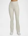 Blanc Noir Directional Rib Bootcut Pants In Chalk
