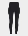 Blanc Noir Directional Rib Leggings In Black