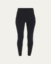 Blanc Noir Directional Rib Leggings In Black