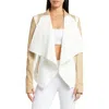Blanc Noir Drape Front Jacket In Multi