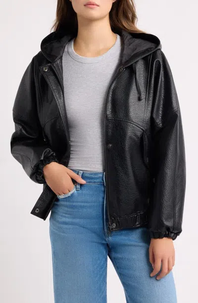 Blanc Noir Elodie Faux Leather Jacket In Black