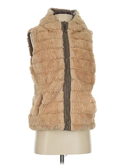 Pre-owned Blanc Noir Faux Fur Vest In Brown