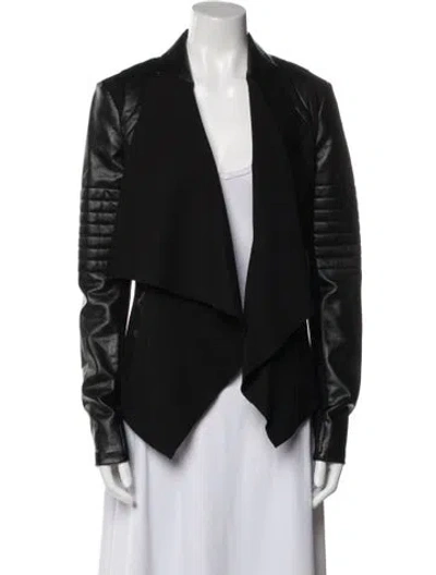 Pre-owned Blanc Noir Faux Leather Jacket In Black