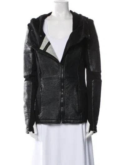 Pre-owned Blanc Noir Faux Leather Jacket In Black