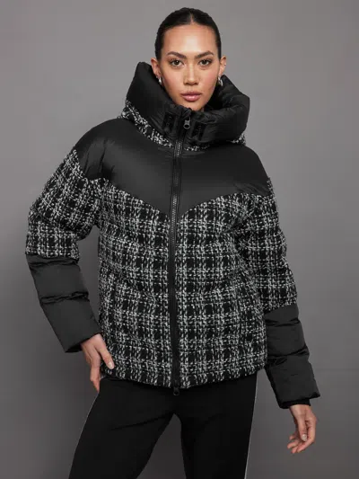Blanc Noir Irina Boucle Puffer In Black Combo