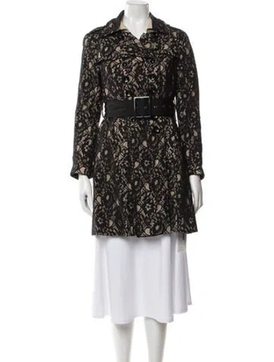 Pre-owned Blanc Noir Lace Pattern Coat In Black