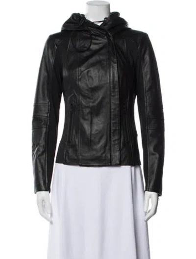 Pre-owned Blanc Noir Leather Biker Jacket In Green