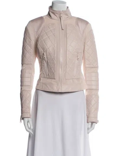 Pre-owned Blanc Noir Leather Biker Jacket In Pink