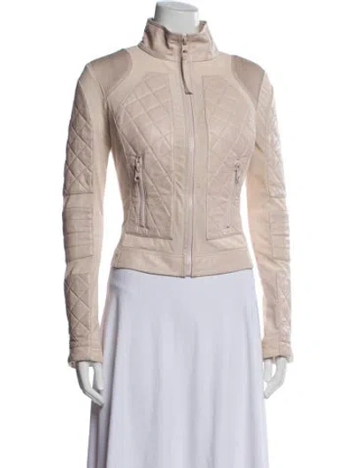 Pre-owned Blanc Noir Leather Biker Jacket In Pink/purple