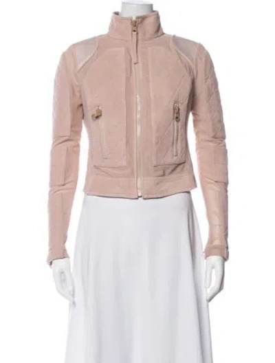 Pre-owned Blanc Noir Leather Biker Jacket W/ Tags In Pink