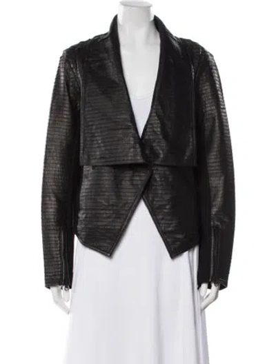 Pre-owned Blanc Noir Leather Evening Jacket W/ Tags In Gray