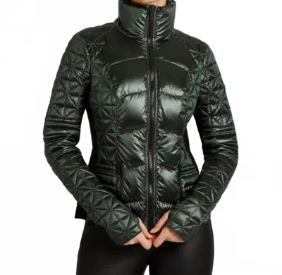 Blanc Noir Lightweight Down Filled Packable Puffer Jacket In Scottish Kelp In Green