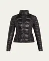 Blanc Noir Packable Water Repellent Down Puffer Jacket In Black