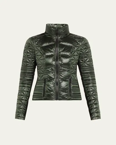 Blanc Noir Lightweight Packable Puffer Jacket In Scottish Kelp
