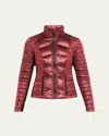 Blanc Noir Lightweight Packable Puffer Jacket In Wine
